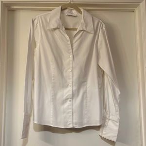 Calvin Klein Size 12 White Button-Down